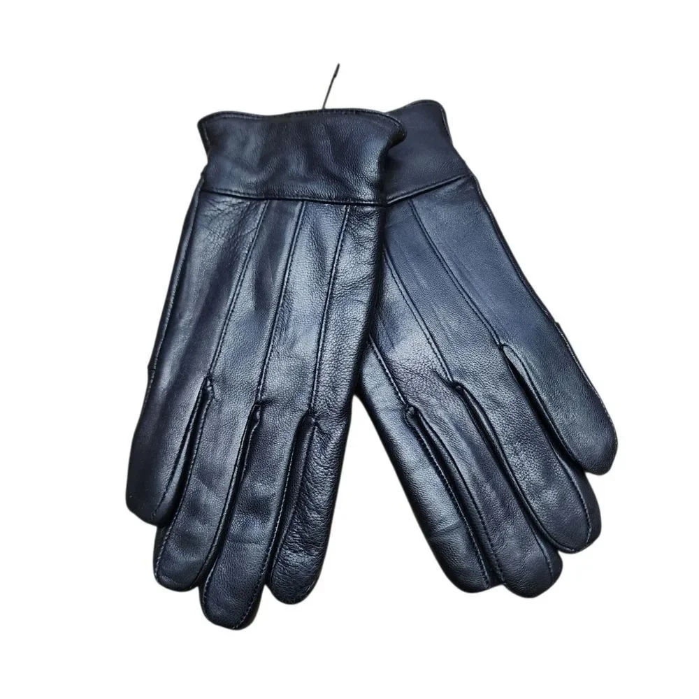 Womens Black Leather Gloves M New